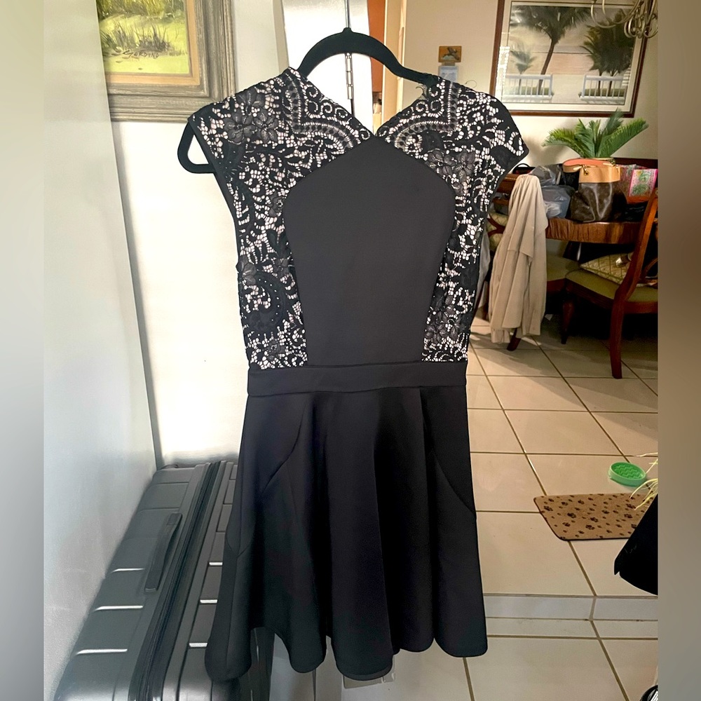 Ted Baker Black Dress with Lace Accents